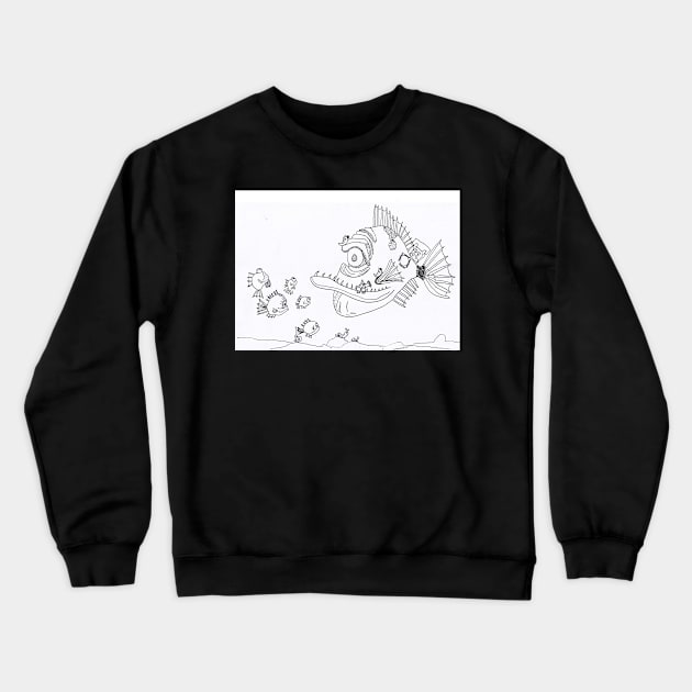 Fish o matic Crewneck Sweatshirt by Fred Wilkes 